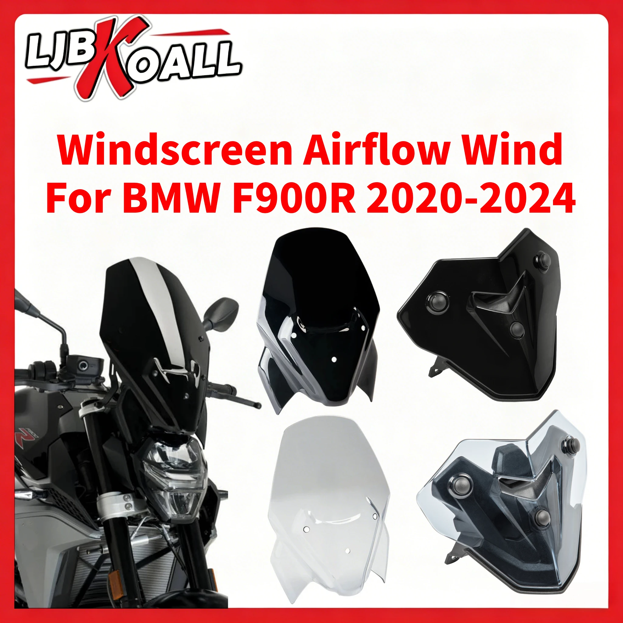 Motorcycle Windshield For BMW F900R 2020-2024 Windscreen Airflow Wind Deflectors Viser Visor F 900 R F900 R F 900R Accessories