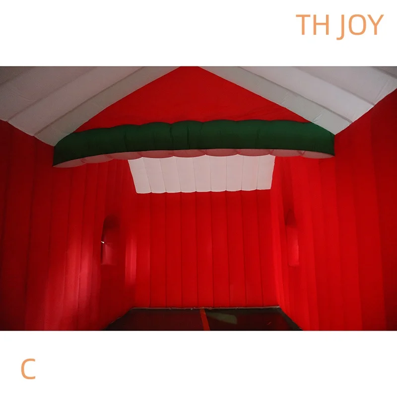 spedizione aerea veloce, tenda gonfiabile rossa della grotto di Babbo Natale della decorazione esterna della casa di Natale gonfiabile 7x4x4m