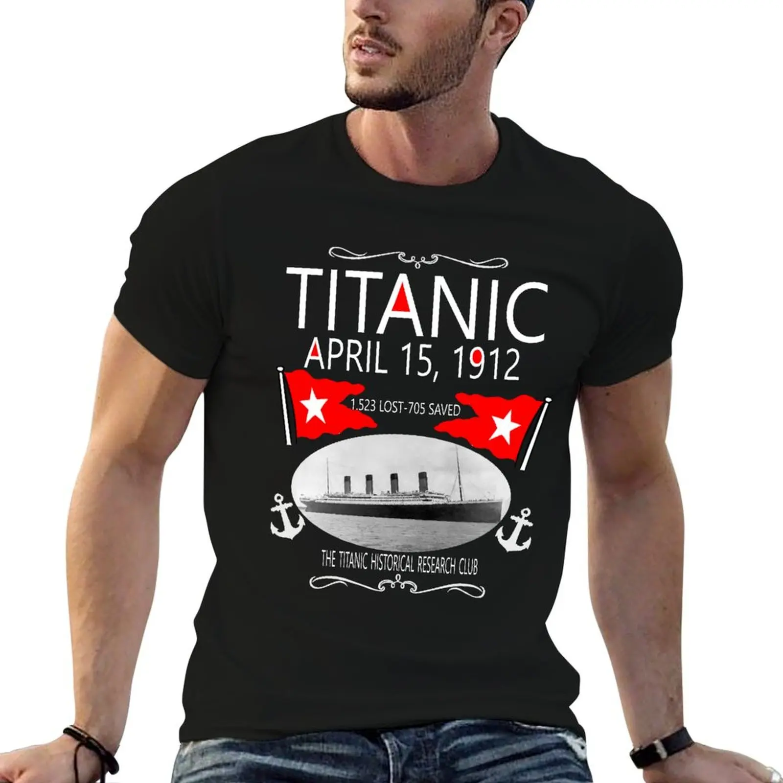 Titanic Vintage Poster Cruise Sinking Ship Atlantic Ocean Voyage T-Shirt Work Duty Casual T-Shirt