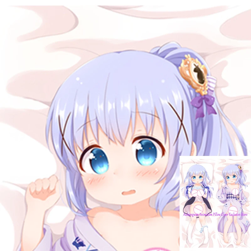 

Dakimakura Anime Pillow Cover Kafū Chino Double Sided Print 2Way Bedding Festival Gifts Gifts
