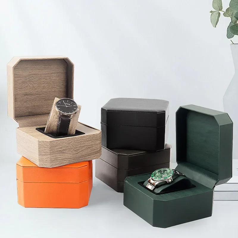 علبة عرض ساعة واحدة للرجال ، صندوق تخزين الساعات ، حامل ساعة اليد ، منظم مجوهرات السفر ، هدية ، بو