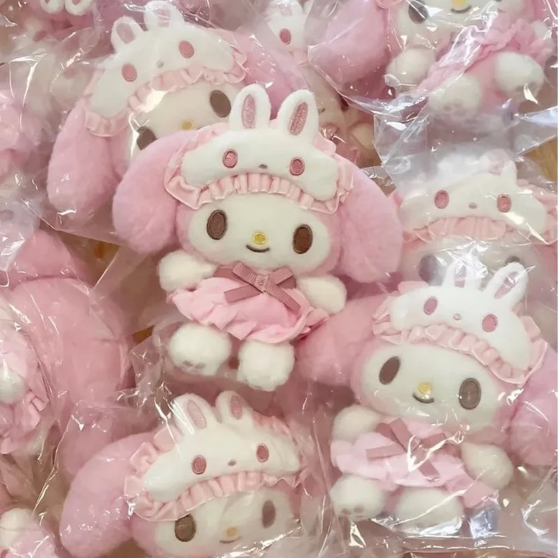 Uroczy breloczek pluszowy Kot Kt, kreskówkowy anime kot w okularach, zawieszka do plecaka, dekoracja dla dziewcząt, prezent na urodziny lub święta.