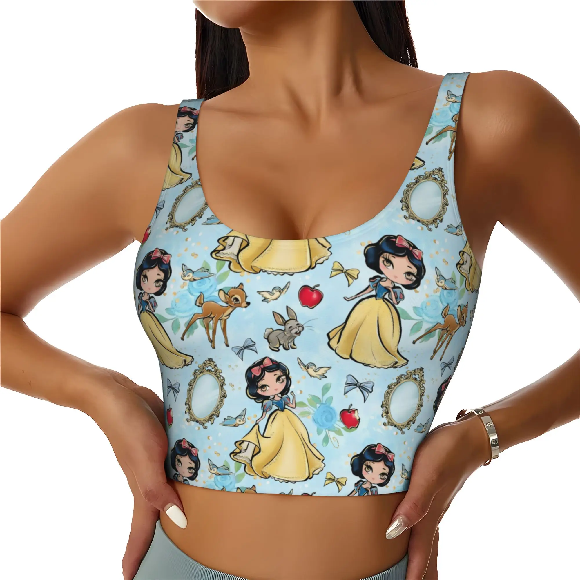 Custom Seven Dwarfs High Impact Sports Bras Women's Anime Manga Seamless Workout Yoga Crop Tank Tops