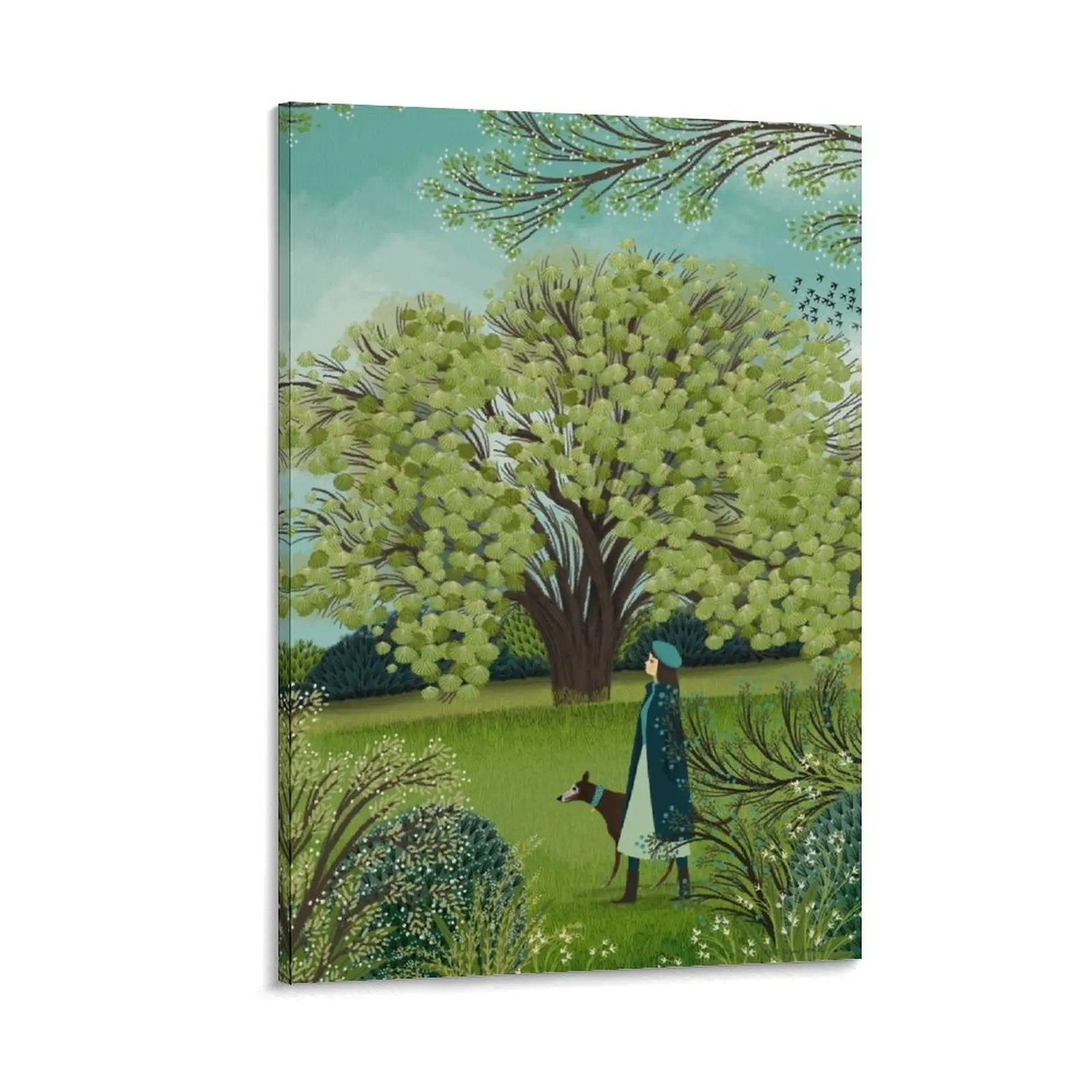 

SPRING DOG WALK Canvas Painting room decorations aesthetic room