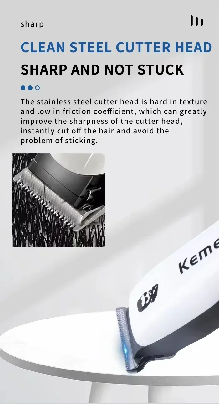 Kemei Haarschneidemaschine KM-PG809A KM-PG232 LCD USB Lade Einstellbar Professionelle Schneidemaschine KM-3382 Rasierer Trimmer für Männer – Detail 18