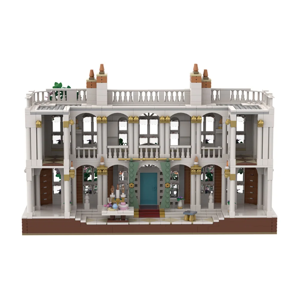 MOC Bridgertones Kunst Museum Modell Bausteine Stadt Street View Wohnung Schloss Hof Manor Architektur Ziegel Spielzeug Geschenk