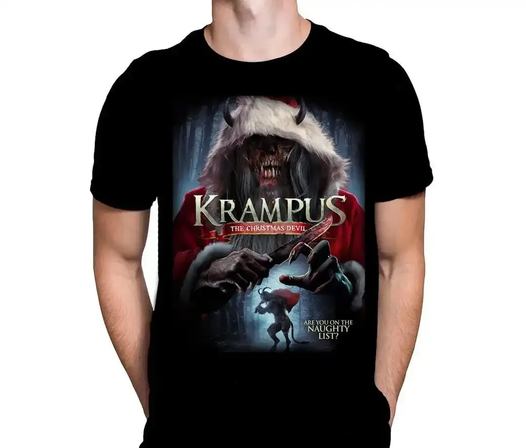 Horror Movie Art Krampus Black Cotton Mens T Shirt