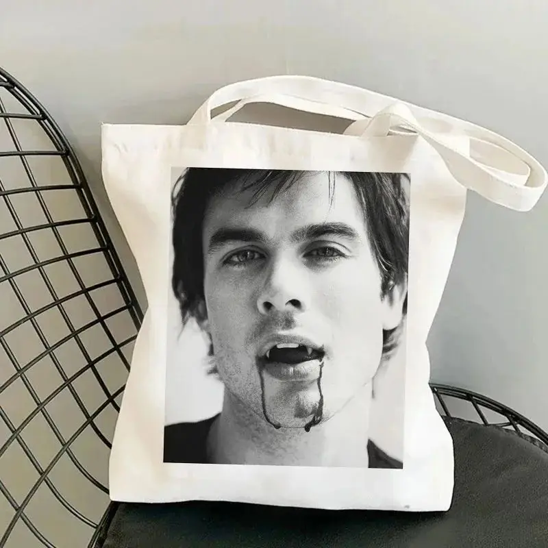 Mädchen Handtaschen The Vampire Diaries Casual Tote Bag Grafik Frauen Schulter Taschen Große Kapazität Einkaufstasche Weibliche Handtasche Leinwand