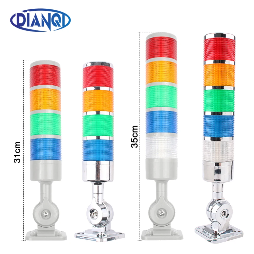 

4 layers 5 layers Rotatable 180 Stack light warning light DC 24V 12V AC220V 110V Steady flashing light LED