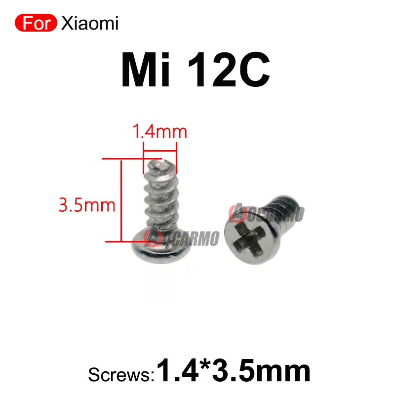 100Pcs 1.4mm*3.5mm Screws For Xiaomi Mi 12C Internal Screw Repair Replacement Parts