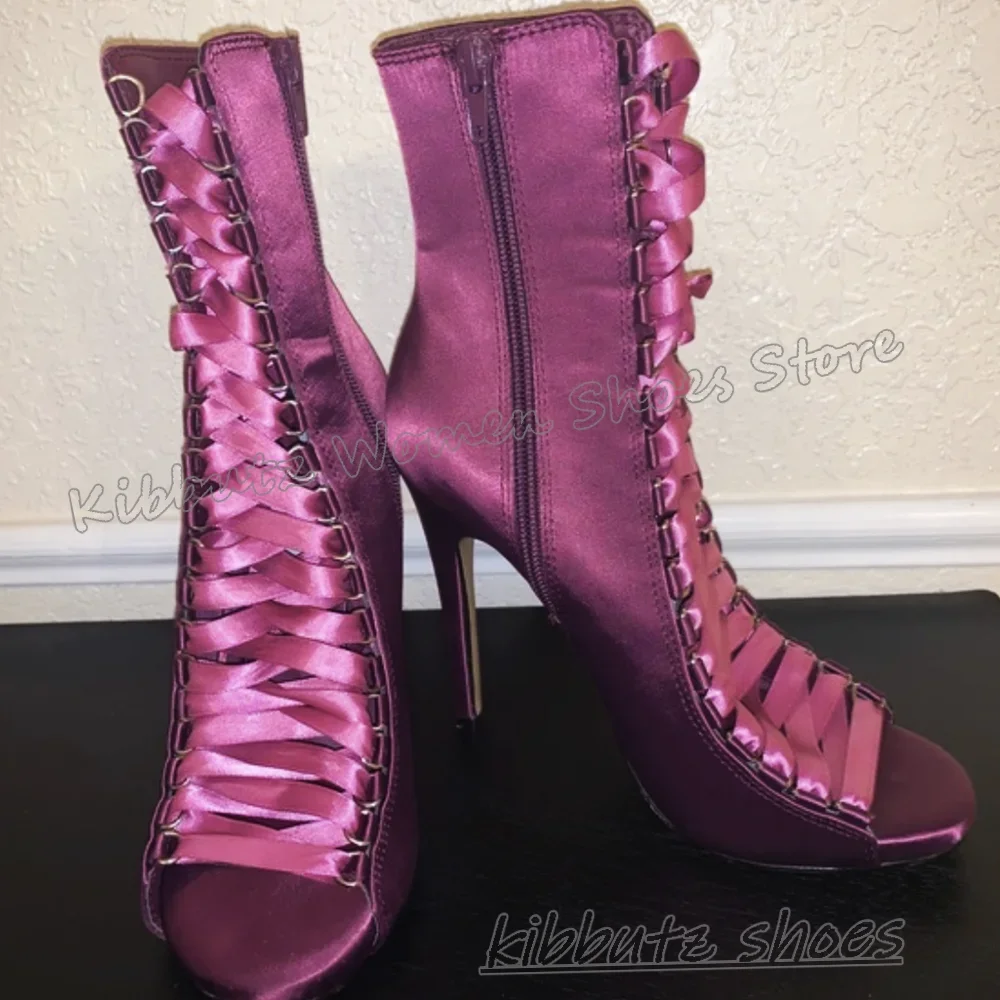 

Velvet Sandals Round Toe Thin Heels Fashion Luxury Elegant Concise Sexy Party Dress Women Shoes Lace-Up Solid Color Party Dress