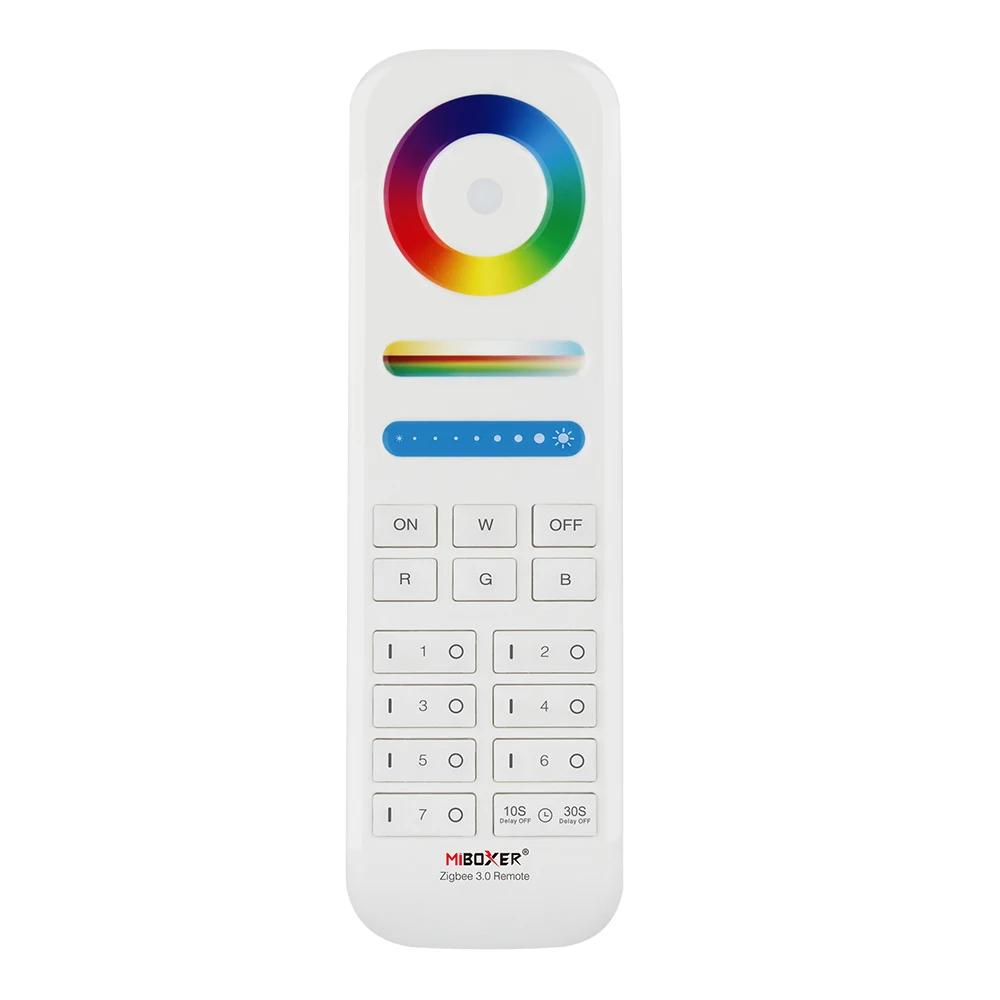 MiBoxer FUT089Z Zigbee 3.0 RGB+CCT Controller Wireless Remote 7 Zones Control Dimmer For Zigbee 3.0 series LED Lights