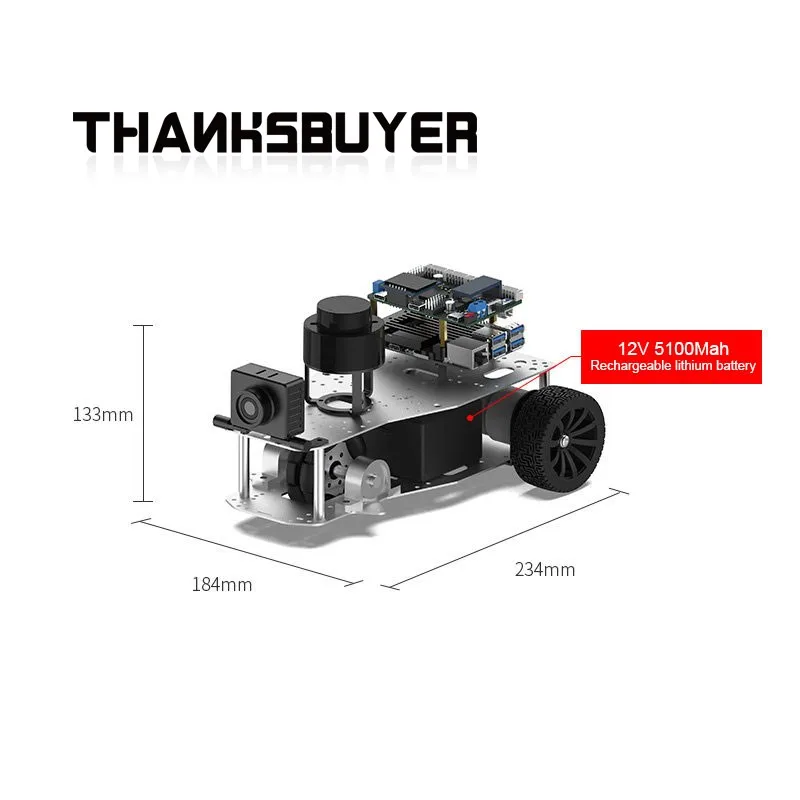 R550 ROS2 AI Educational Robot Raspberry Pi5 4GB/8GB Mecanum Wheel/4WD/Ackermann/Differential Chassis With RGB Camera N10P LiDAR
