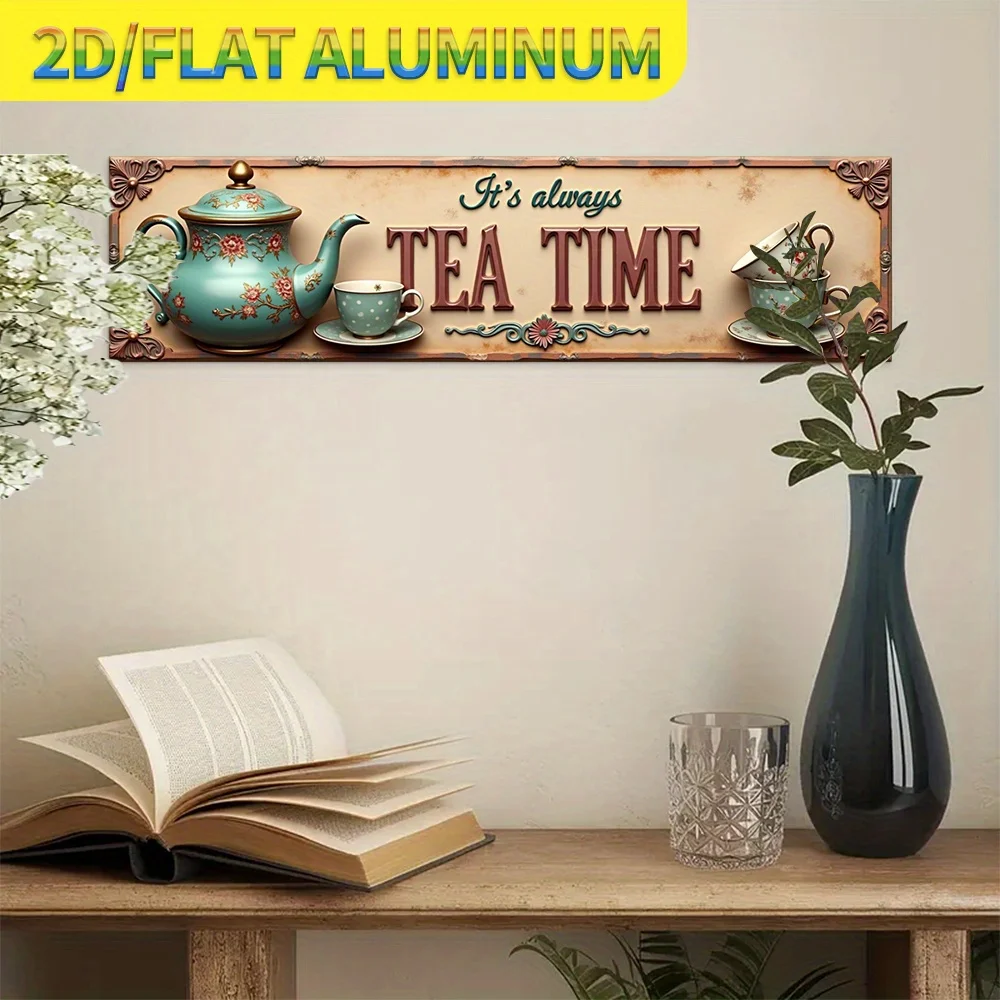 2D Retro Märchenland Teetasse Holz-Wanddekoration Hängende Künstlerische Bar-Restaurant-Außendekoration Ländlicher Stil Möbel-Wanddekoration