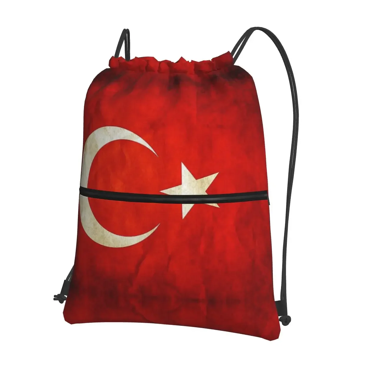 The Republic Of Turkey Flag Backpacks Drawstring Bag Multi-function Drawstring Bundle Pocket Book Bags For School Students