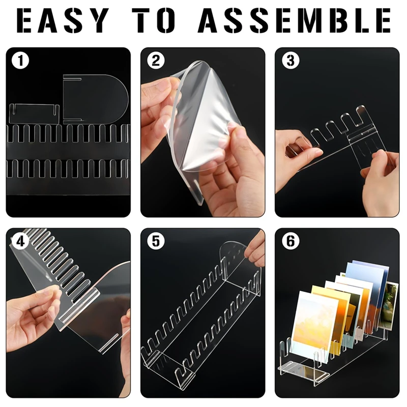 2 Pcs 12 Tier Acrylic Greeting Card Display Stand Portable Card Display Rack Clear Postcard Holder Display Stand