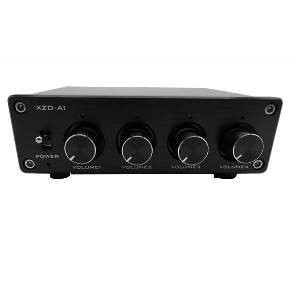 Excellent-HIFI Lossless 1 Input 4 Output RCA HUB Audio Distributor Signal Selector Switch Source Switcher Volume Amplifier