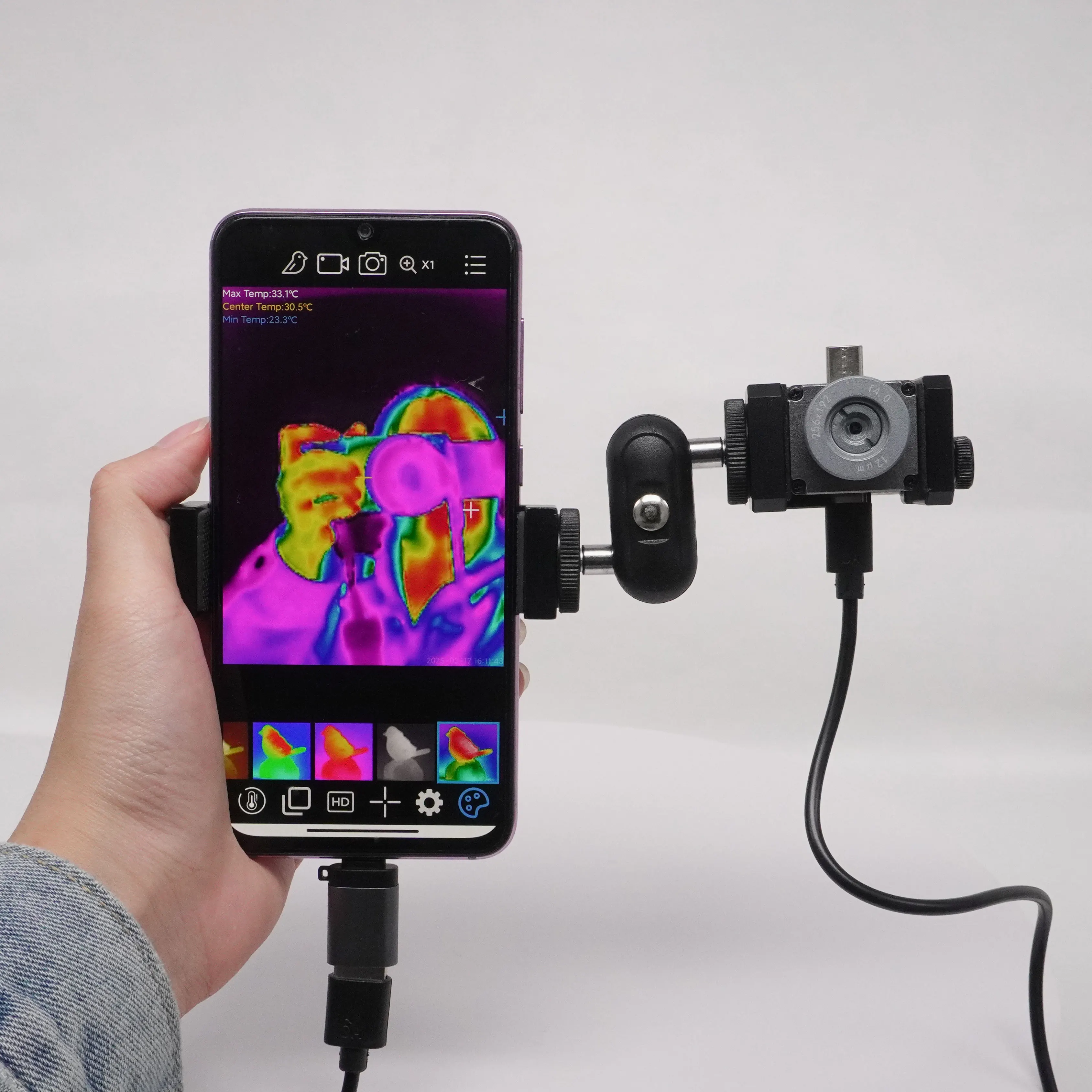 Mini Mobile Typ-c Wärmebildkamera Modul Mit USB Doppel USB Wärmebildkamera 256*192 Wärmebildmodul für Telefon