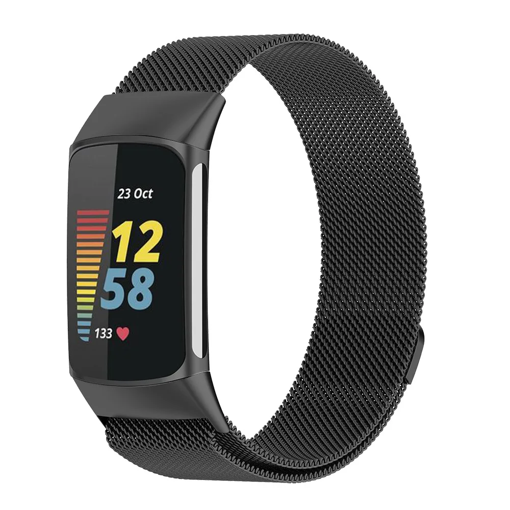 สายคล้องโลหะ Fitbit Charge 5 Charge 6 สายรัดข้อมือสร้อยข้อมือ Milanese สําหรับ Smart Fitbit charge6 5 เปลี่ยน Wacthband อุปกรณ์เสริม