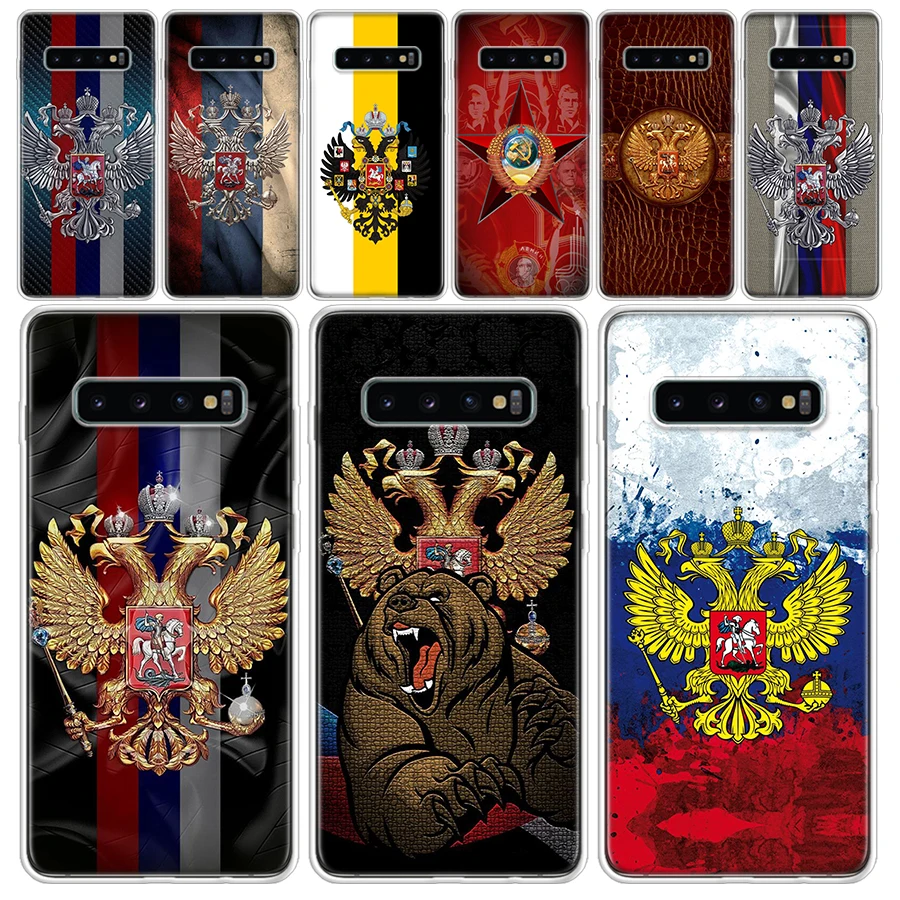 Russia Russian Flags Emblem Transparent Soft Phone Case for Samsung Galaxy M21 M30S M31 M32 M52 Note 20 Ultra 10 Lite 9 8 J4 J6