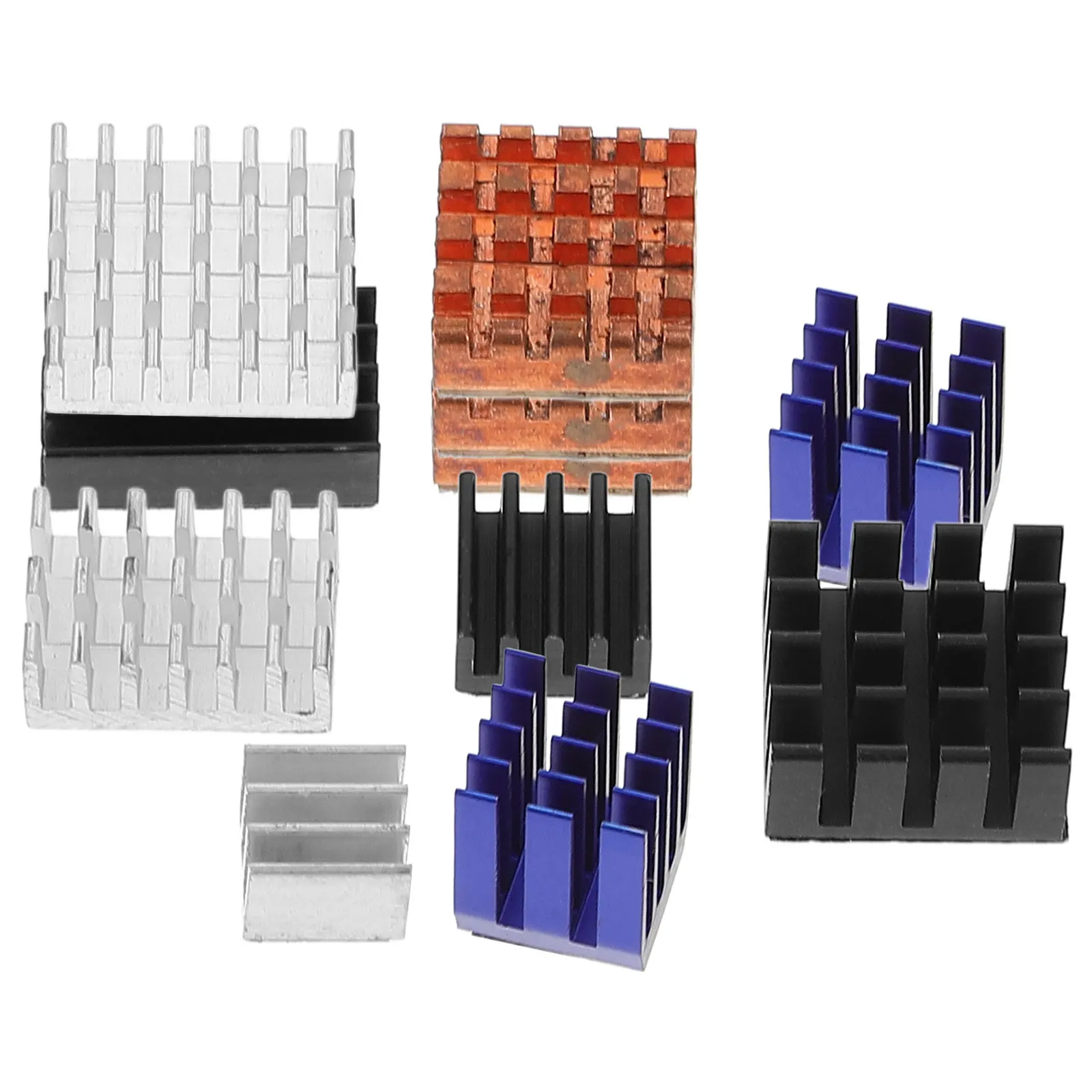 

12pcs Heat Sink Kit Aluminum Copper Alloy Thermal Conductive Radiator for 3B Processor Memory LAN 9514 Chips