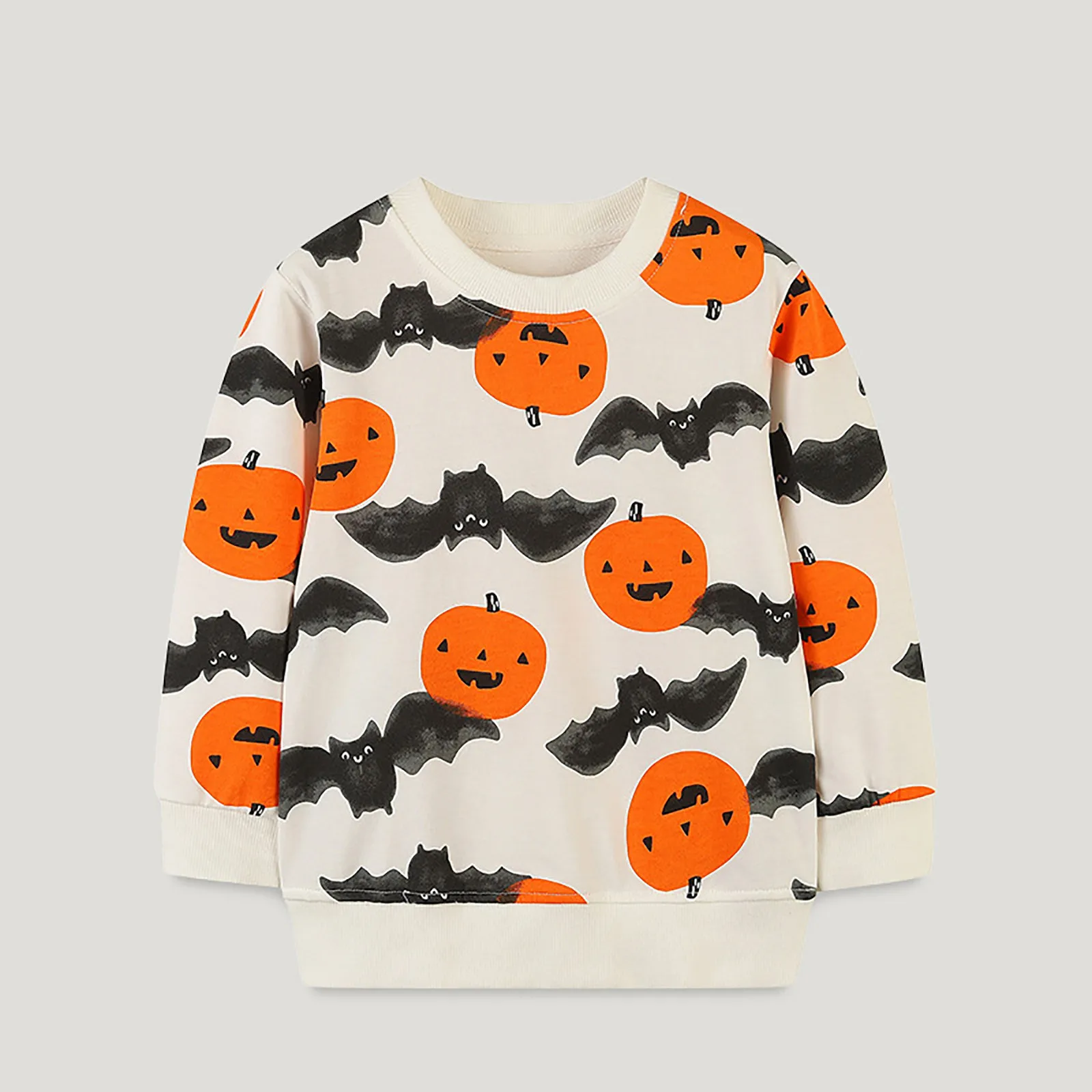 Halloween Baby Sweatshirts Cartoon Cute Pumpkin Bats Children's Clothing Long Sleeve Kids Pullover Hooded Holiday Shirts Costume