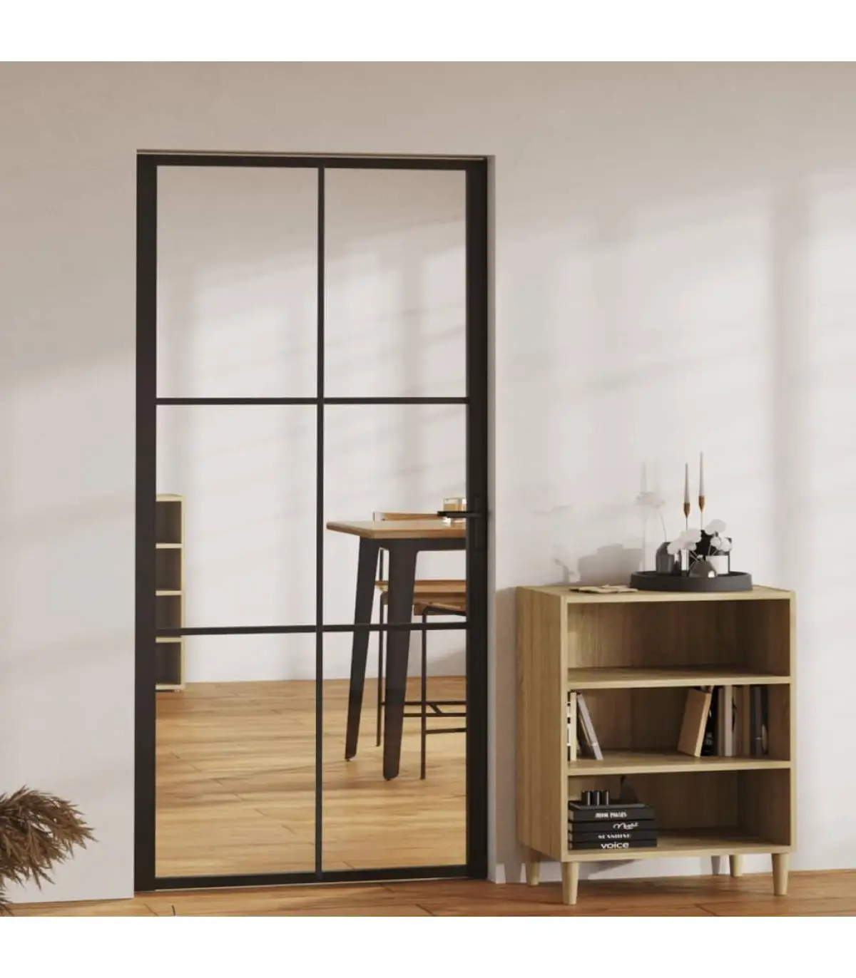 Doors for home interior door glass ESG and aluminum black 102,5x201,5 cm