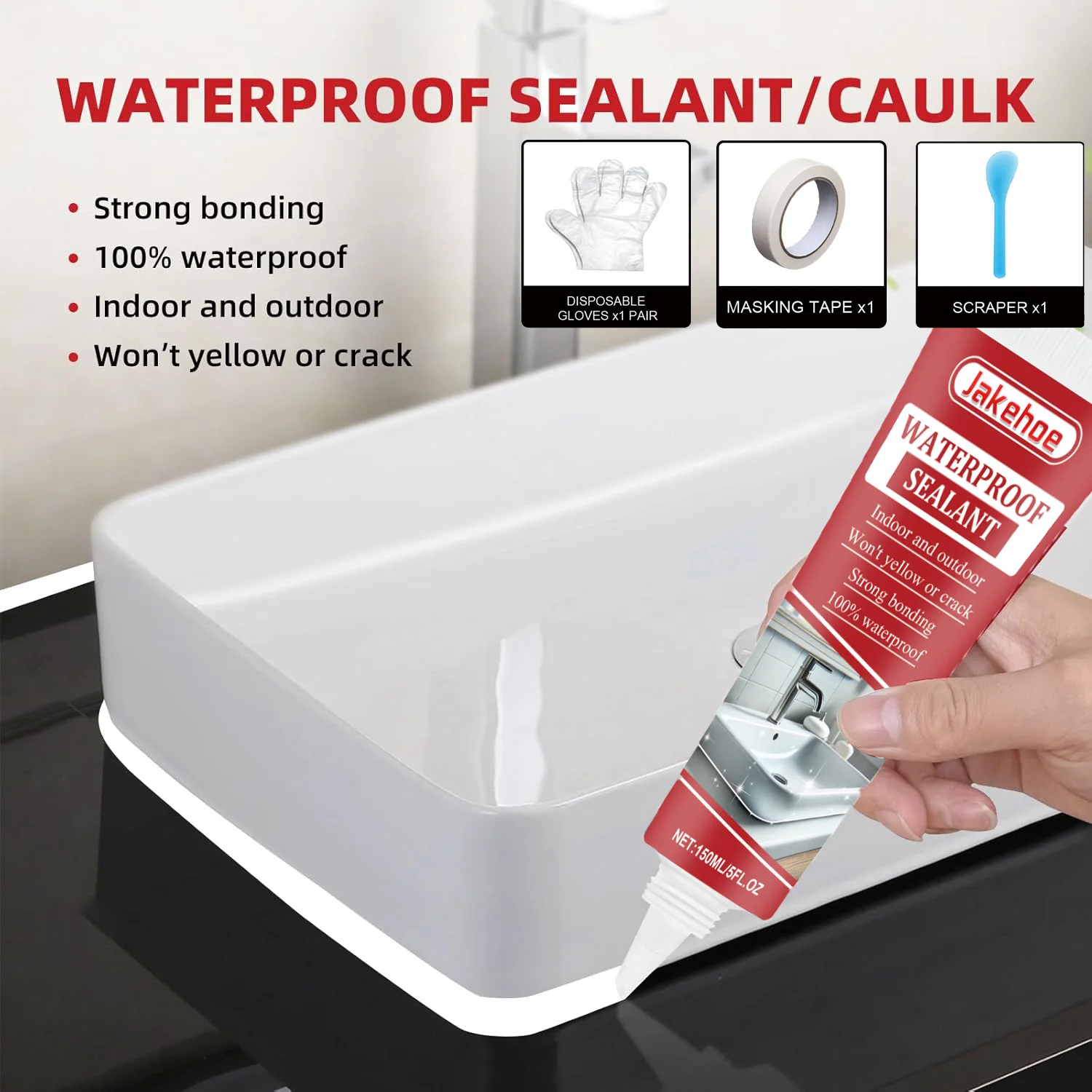 Multipurpose Waterproof Sealant Adhesive Fast-Drying Epoxy Resin Adhesive Gap Filler for Home Bathroom Kitchen Pipe Leak Repair