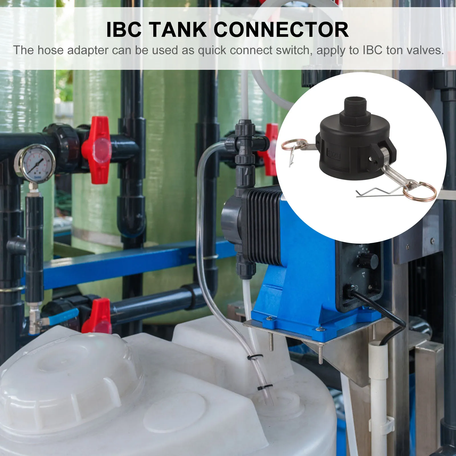 IBC Tank Adapter 2 Inch Quick Connect Tote Fitting Hard Seal Food Grade Chemical Storage Drain Accessory