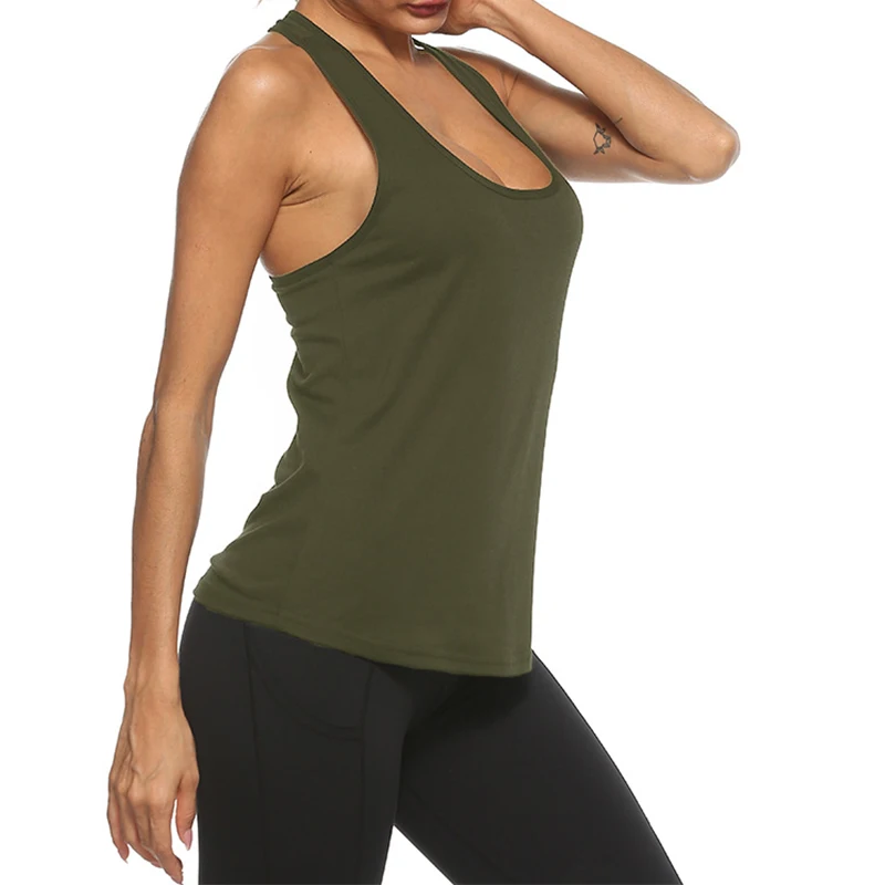 Sexy Loose Women Tops Fitness Sports Vest Thin Brathable Running Gym Workout T-shirt Women\'s Yoga Sleeveless T-shirt Summer