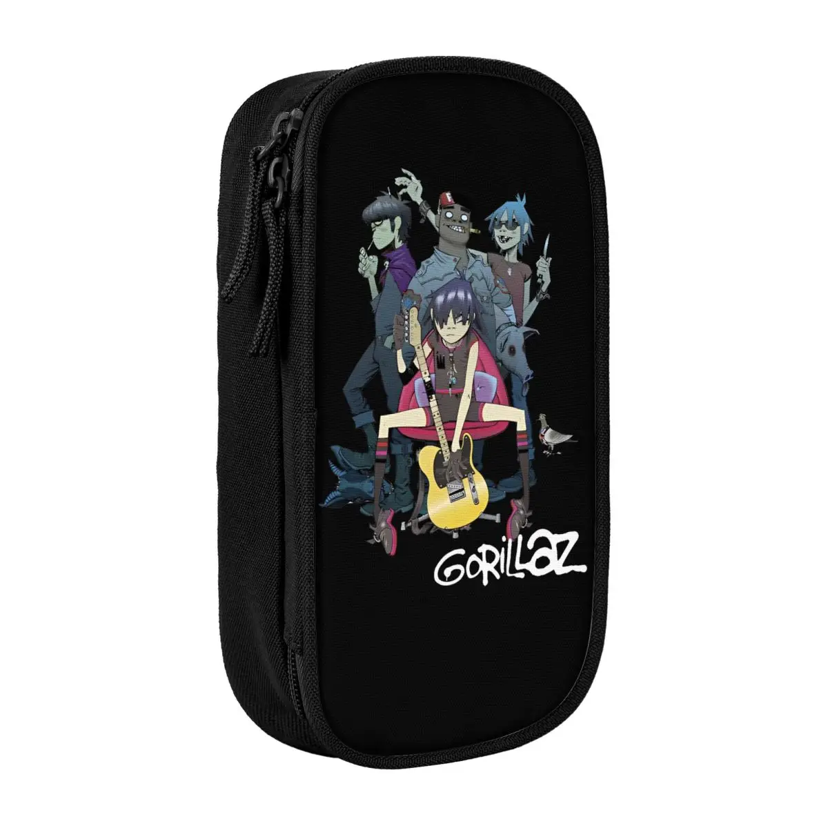 Gorillaz Rock Shirt Music-bayingimg Pencil Case College Pencil Pouch Girls Boys Canvas Fashion School Pencil Cases Graphic