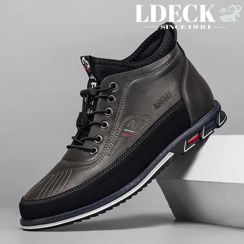 Men's Dress Shoes Business Casual Mid Top Slip On Black Grey Brown Three Colors Non Slip Sole Office Interview Date Daily Comfortable