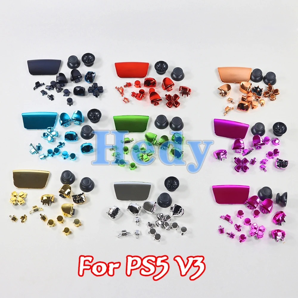 

10sets Full Set Chrome Plating Buttons For PS5 V3 Handle Thumb Sticks Joystick Cap L1 R1 L2 R2 Button For PS5 V3.0 Controller