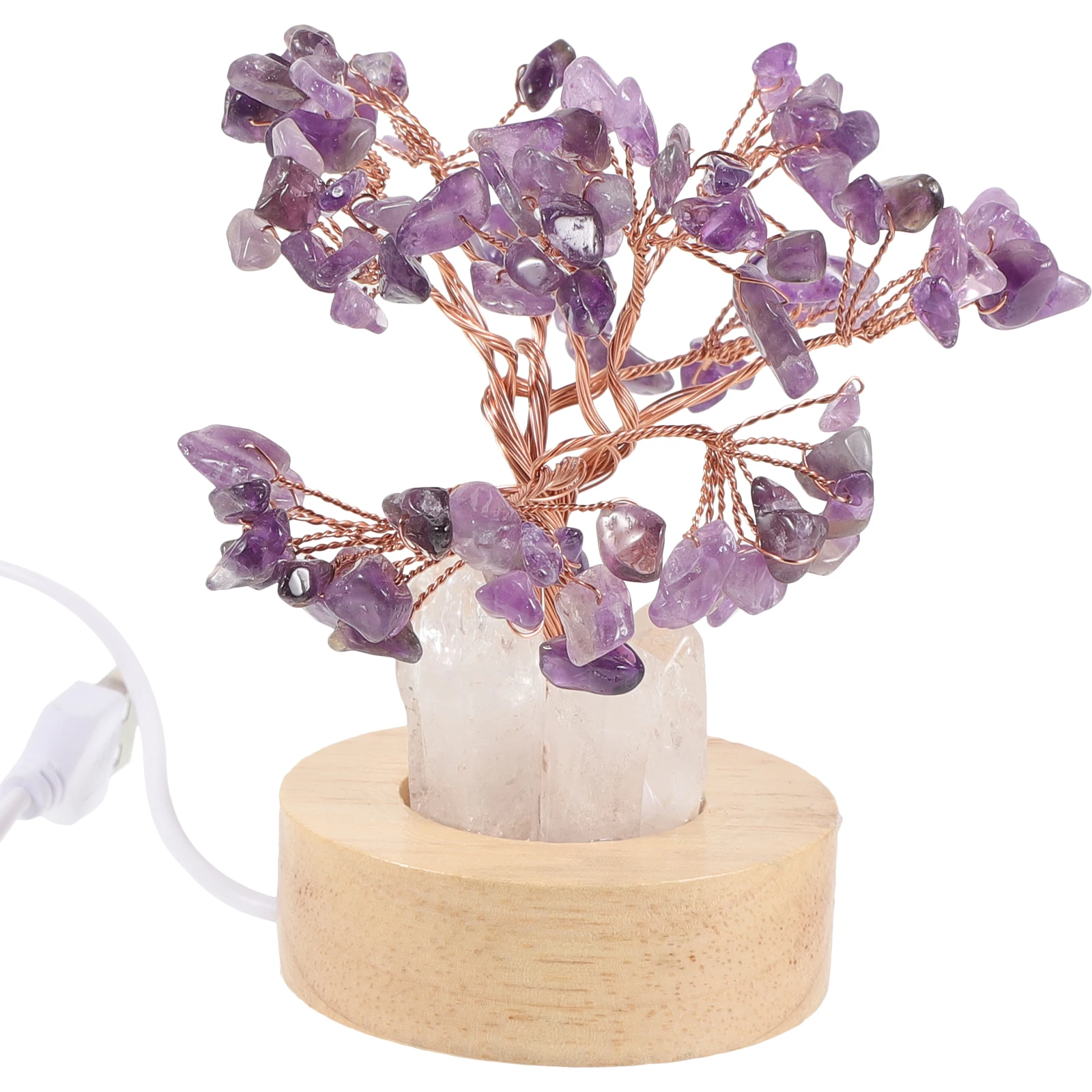 

Crystal Money Night Light Small Bedside Lamp Amethyst Decorative Bedroom Night Light Purple Warm Atmosphere Bedroom