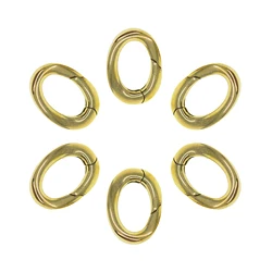 6pcs Korea small mini 16mm 0.6inch Fine Solid Brass oval rugby snap spring hook clasp jewelry DIY Accessory