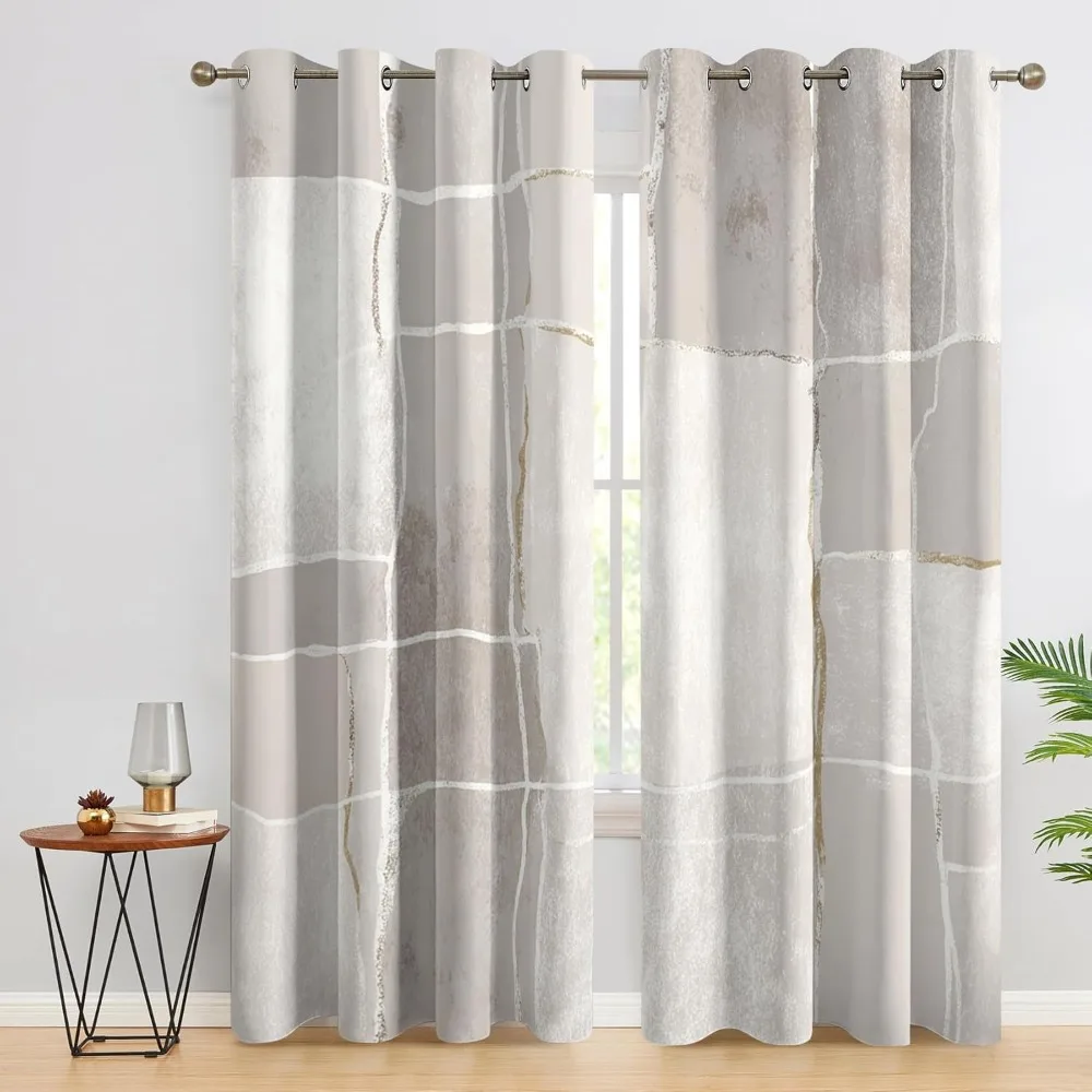 

Современные абстрактные плотные шторы с геометрическим рисунком, 120 штор с термоушком для спальни