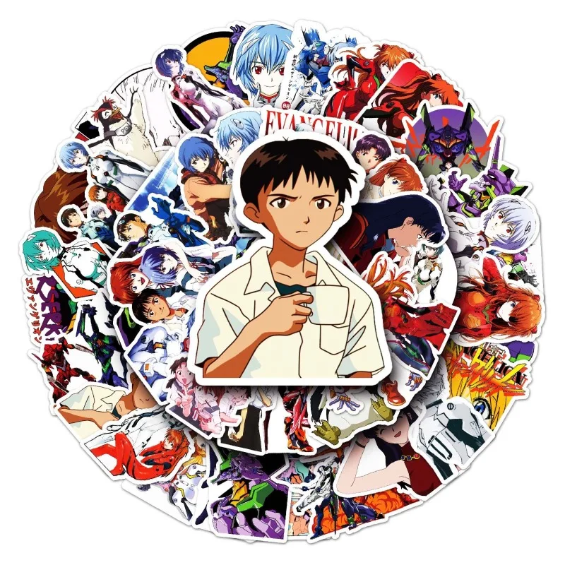 50 Pieces of Neon Genesis Evangelion Graffiti Stickers Anime Waterproof Suitcase Scooter Tablet Car Cartoon Decorative Stickers - view 4