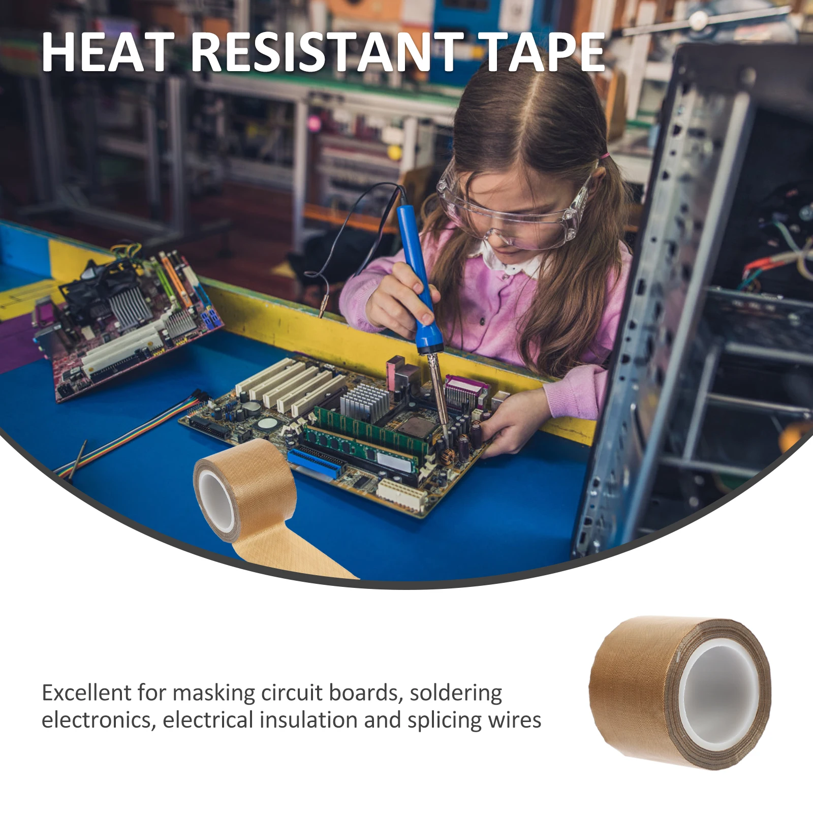 

1 Roll High Temperature Brown Tape Heat Resistant Adhesive Cloth For Electronics Insulation Soldering Sealing Machines Durable