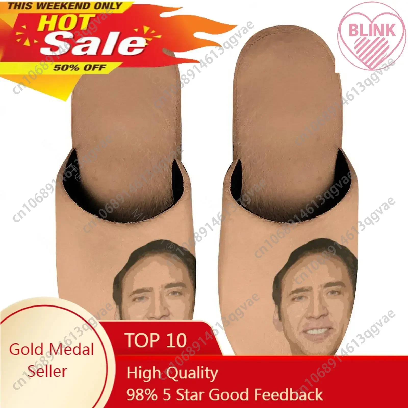 Nic Nicolas Cage Actor Warm Cotton Slippers for  Men Women Thick Soft Soled Non-Slip Fluffy Shoes Indoor House Slippers Slipper