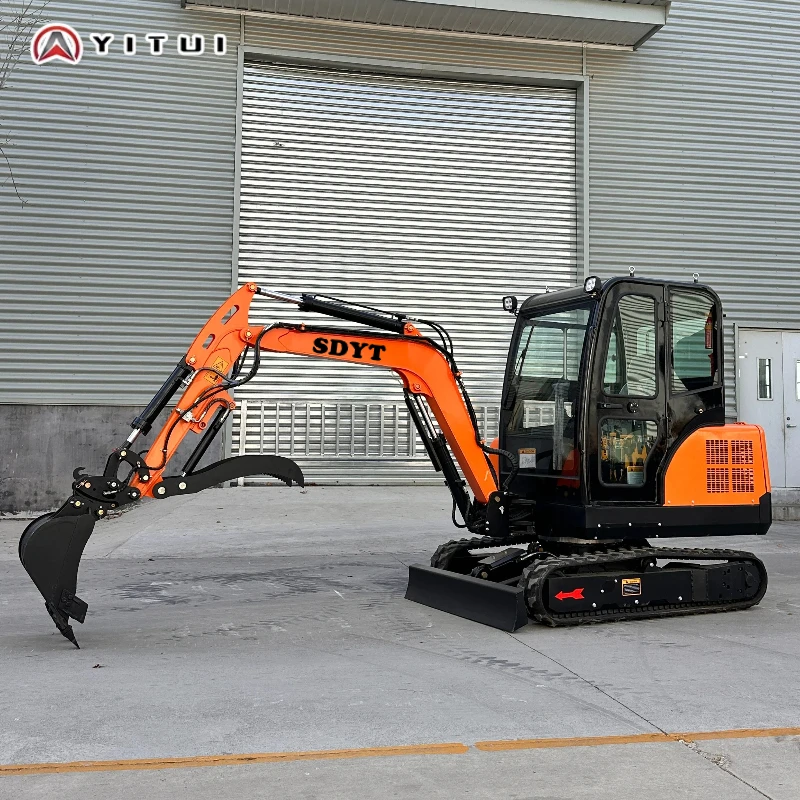 حفارة صغيرة رياضية مخصصة 2.6 طن مع أرجوحة جانبية كبيرة للذراع، حفارة صغيرة لمحرك كوبوتا عالي الجودة وكابينة #3