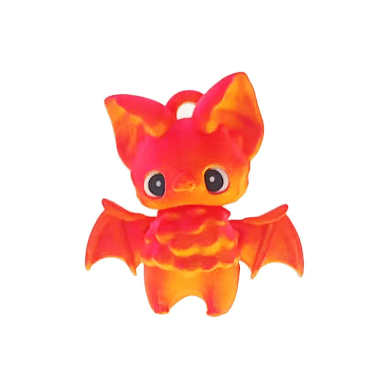 Cute Mini Bat Toy Creative 3D Printing Bat Halloween Horror Decoration Backpack Keychain Pendant Decoration Joint Movable Figure