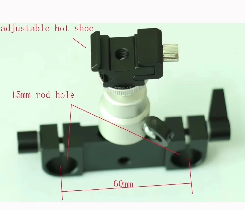 

Зажим для стержня RailBlock с шаровой головкой для горячего башмака, опорная направляющая 15 мм, система рельсовой установки, камера штатива, гарячий башмак 1/4 с зажимом для стержня 15 мм