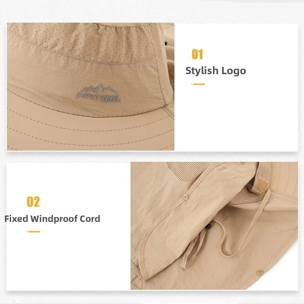 

Fashion Sunscreen Fisherman's Hat Removable Quick Drying Male Sun Hats Breathable Fishing Hat Outdoor