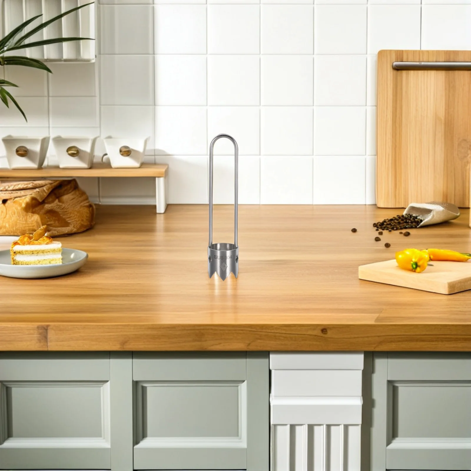 

Stainless Steel Fruit Core Remover Tool Apple Pear Peach Tomato Corer Easy Use Kitchen Gadget Multifunctional Stainless Steel