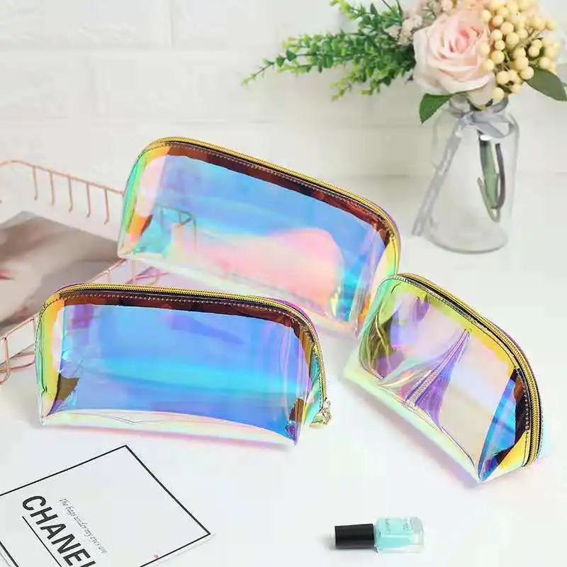 Women's Bag Phantom Transparent Laser Cosmetic Bag High-end Portable Storage Multi-functional Toiletry Bag Simple Funny For Girl