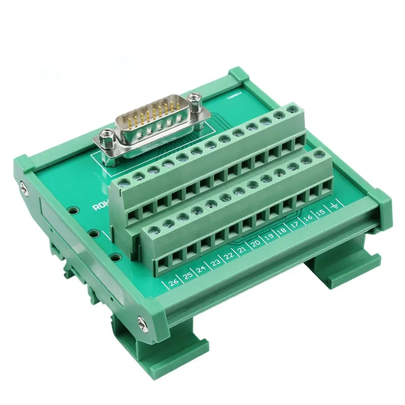 DB26 D Sub 26 Pin Connectors Male / Female Socket Terminal Block Breakout Board Adapter DIN Rail
