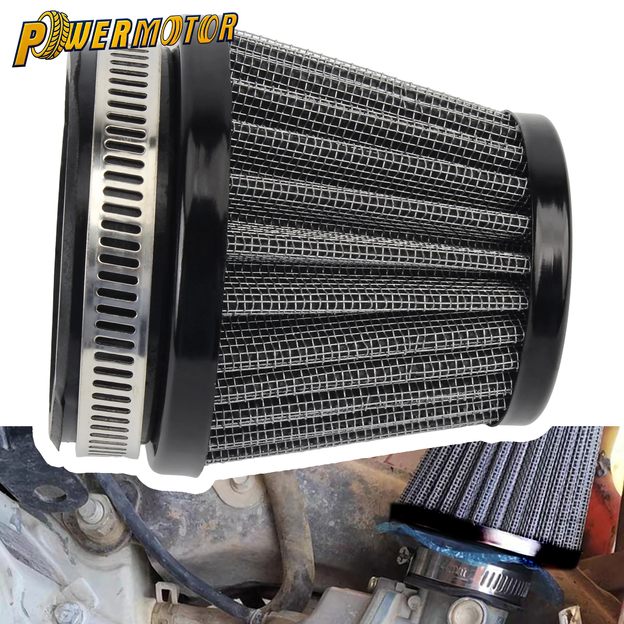 

Universal Motorcycle 54mm Air Intake Filter Cleaner Accessories For 50cc-200cc Gy6 Moped Scooter ATV Quad Dirt Bike Go Karts