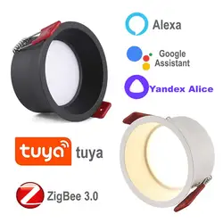 Tuya Zigbee Led downlight CCT Smart dimmerabile Hue Lamp 2MQTT Home Assistant Spot Led Lights Home Decor Kitchen Alice Alexa