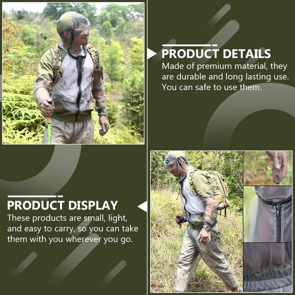 

Anti-mosquito Clothing Set Mosquito Repellent Suit Insect-proof Jacket Mesh Hooded Camping Clothes Lightweight Durable Premium