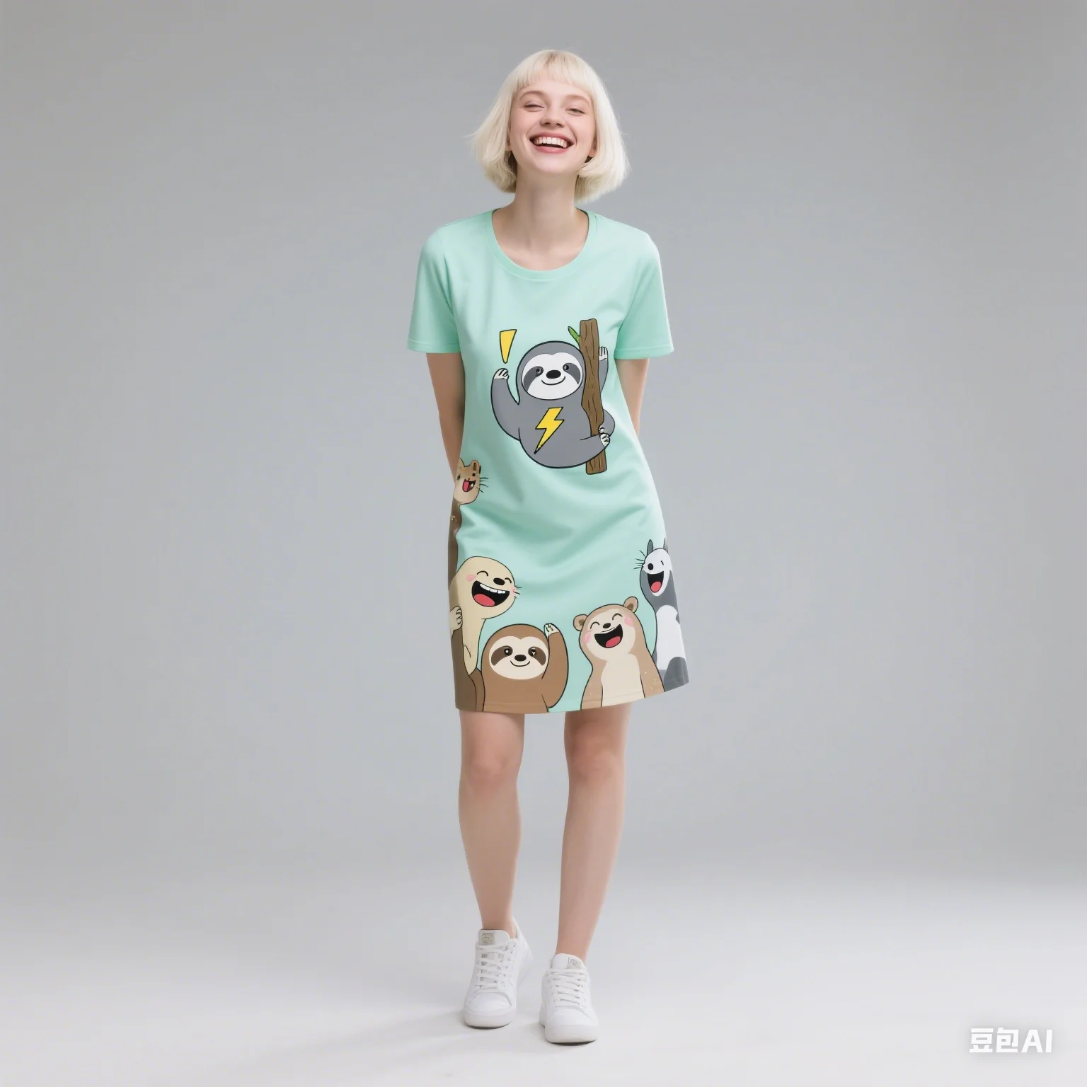 

2025 Zootopia IP Women's Clothing Short-Sleeved Round-Neck Comfortable and Breathable Fashionable Dress for Women